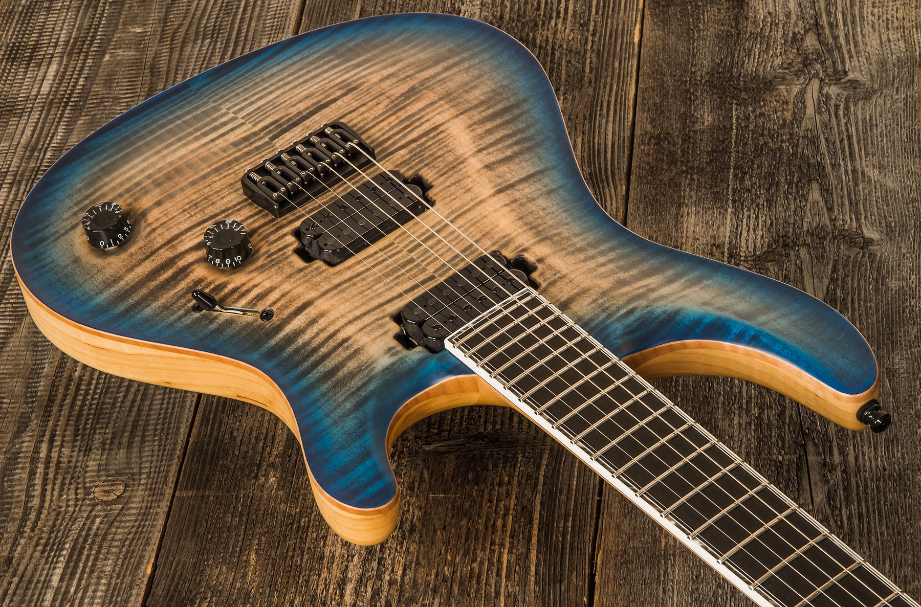 Mayones Guitars Regius Core Classic 6 Ash 2h Tko Eb #rf2204447 - Jean Black 2-tone Blue Sunburst Satine - Guitarra eléctrica de doble corte - Variatio