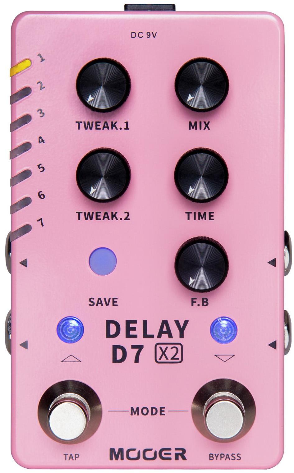 Pedal de reverb / delay / eco Mooer D7X2 Delay