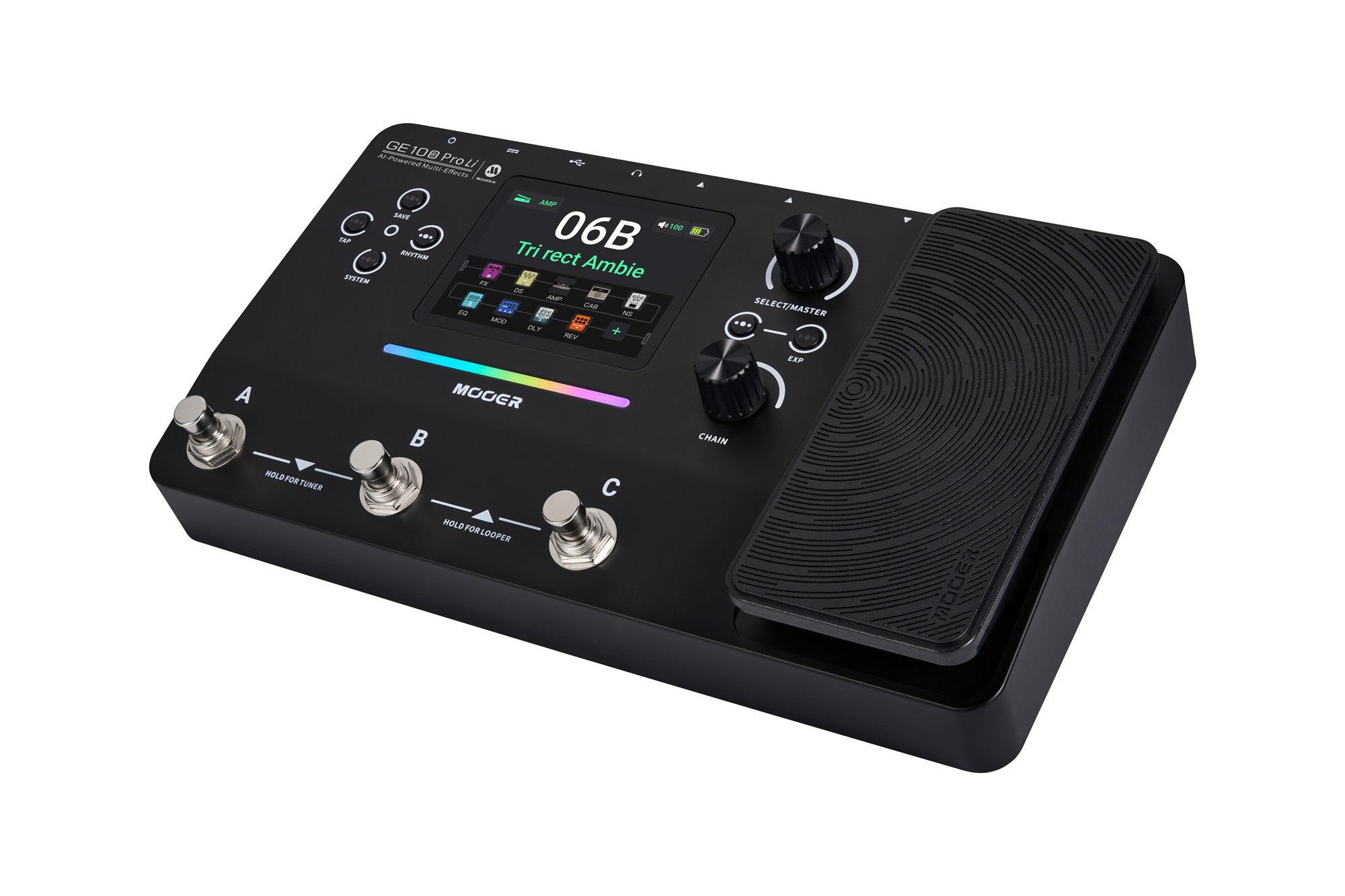 Mooer Ge100 Pro Li - Pedalera multiefectos para guitarra eléctrica - Variation 2