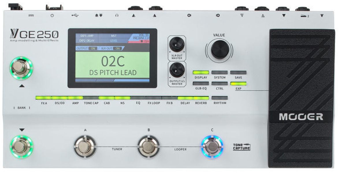 Mooer Ge250 Amp Modelling & Synth & Multi Effects - Simulacion de modelado de amplificador de guitarra - Variation 1