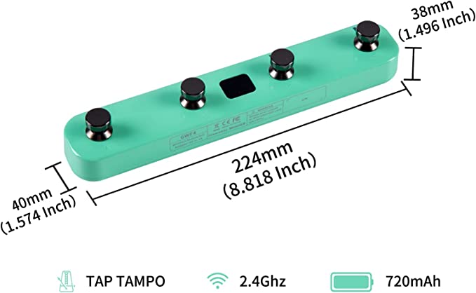 Mooer Gwf4 Gtrs Wireless Footswitch Surf Green - Pedal de volumen / booster / expresión - Variation 2