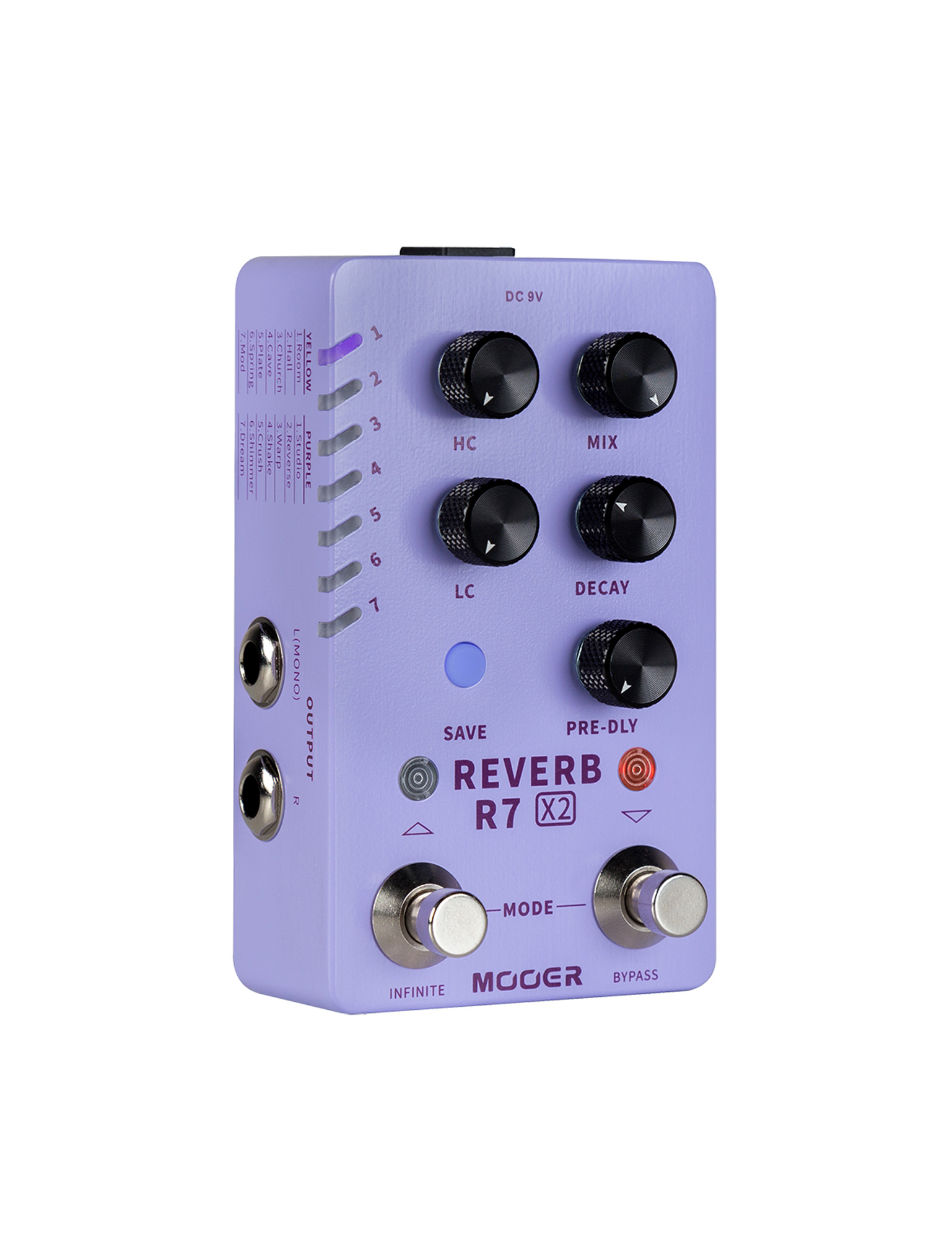 Mooer R7x2 Reverb - Pedal de reverb / delay / eco - Variation 1