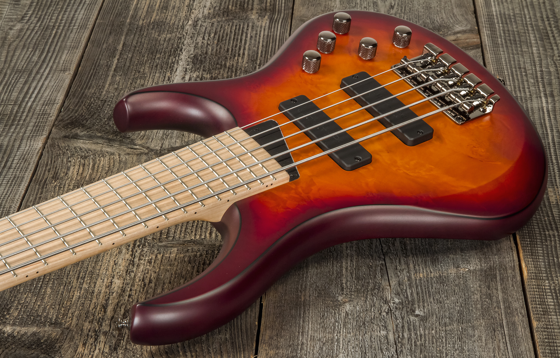 Mtd Kzx5mp-dcb Kingston 5c Active Bartolini Mn - Dark Cherry Burst - Bajo eléctrico de cuerpo sólido - Variation 2