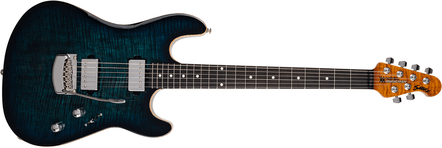 Music Man Sabre Usa 2h Trem Eb - Deep Blue Burst - Guitarra eléctrica con forma de str. - Main picture