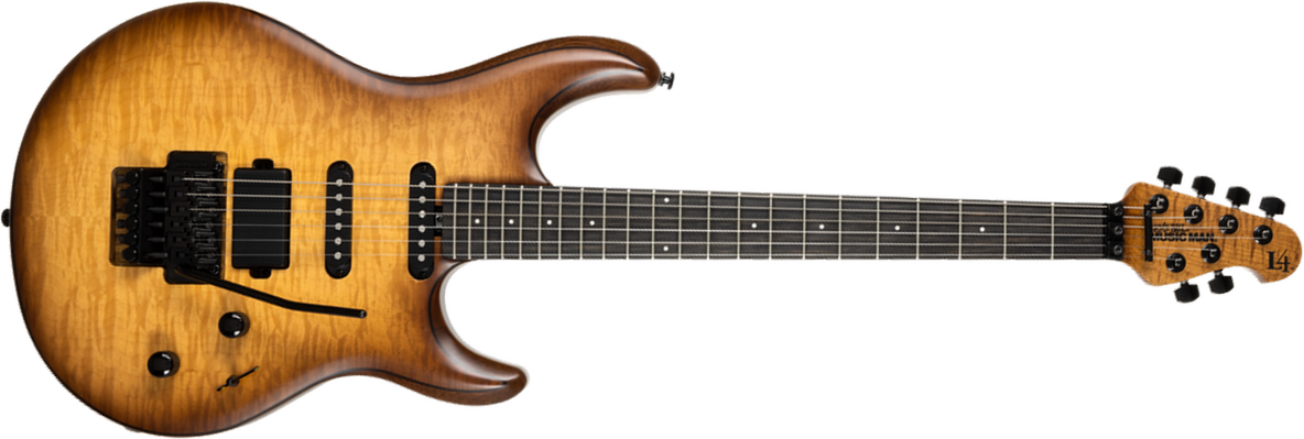 Music Man Steve Lukather Luke 4 30th Anniversary Signature Hss Trem Eb +housse - Steamroller Walnut Burst Satin - Guitarra eléctrica de autor - Main p