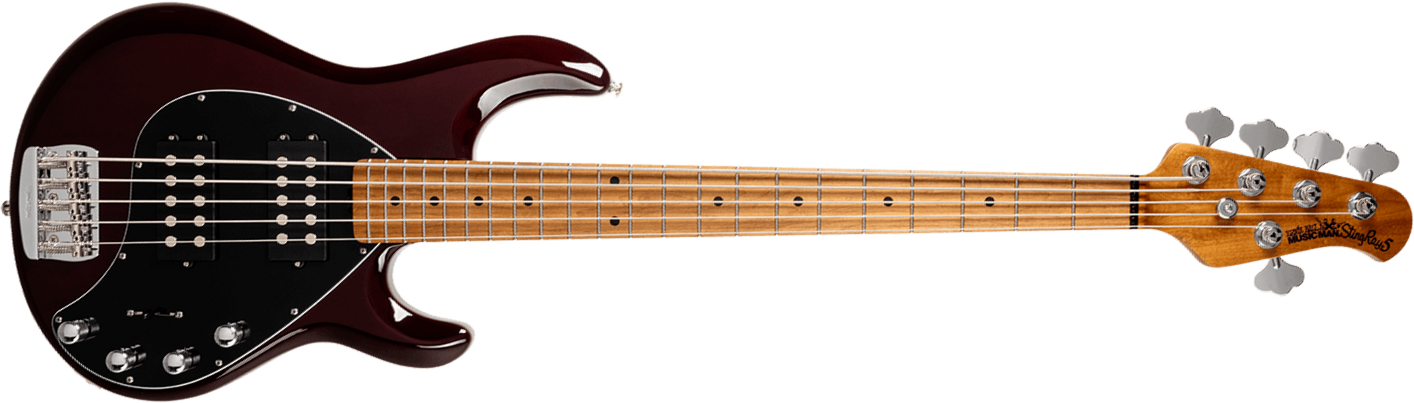 Music Man Stingray Special Hh 5c Active Mn +housse - Translucent Oxblood - Bajo eléctrico de cuerpo sólido - Main picture