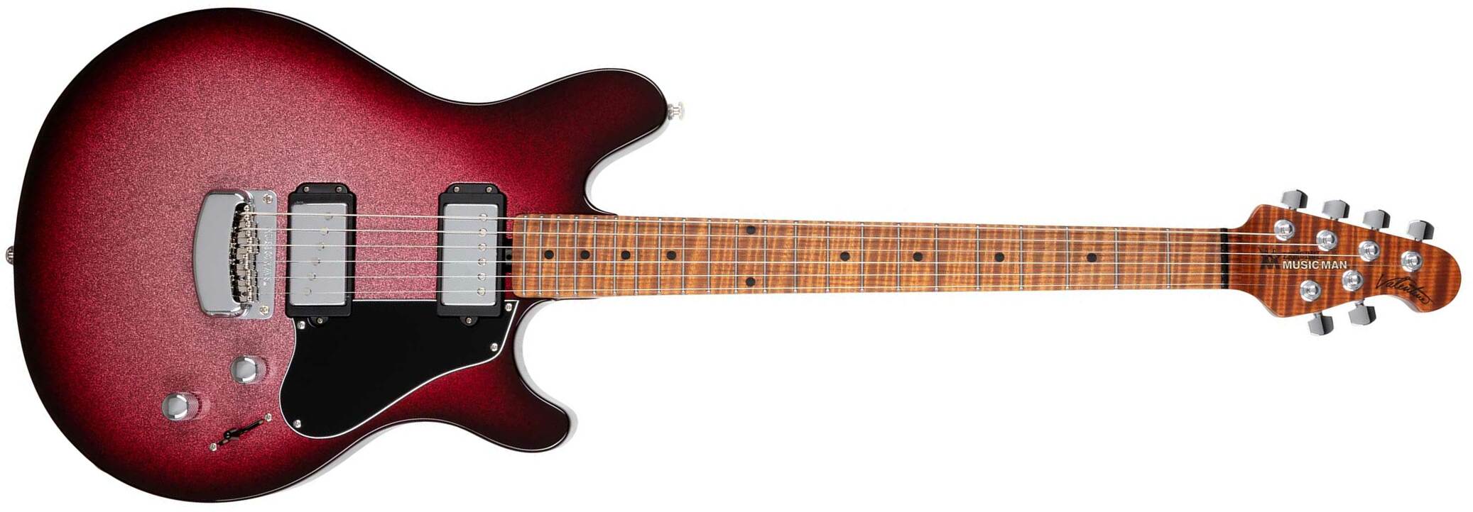 Music Man Valentine Signature 2h Ht Mn +housse - Maroon Burst Sparkle - Guitarra eléctrica de autor - Main picture