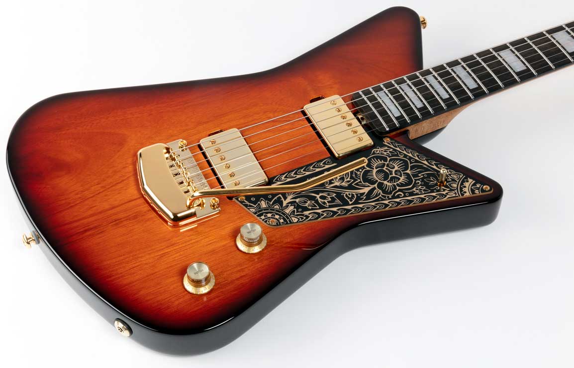 Music Man Mariposa Hh Usa 2h Trem Eb - Sahara Sunset - Guitarra electrica retro rock - Variation 2