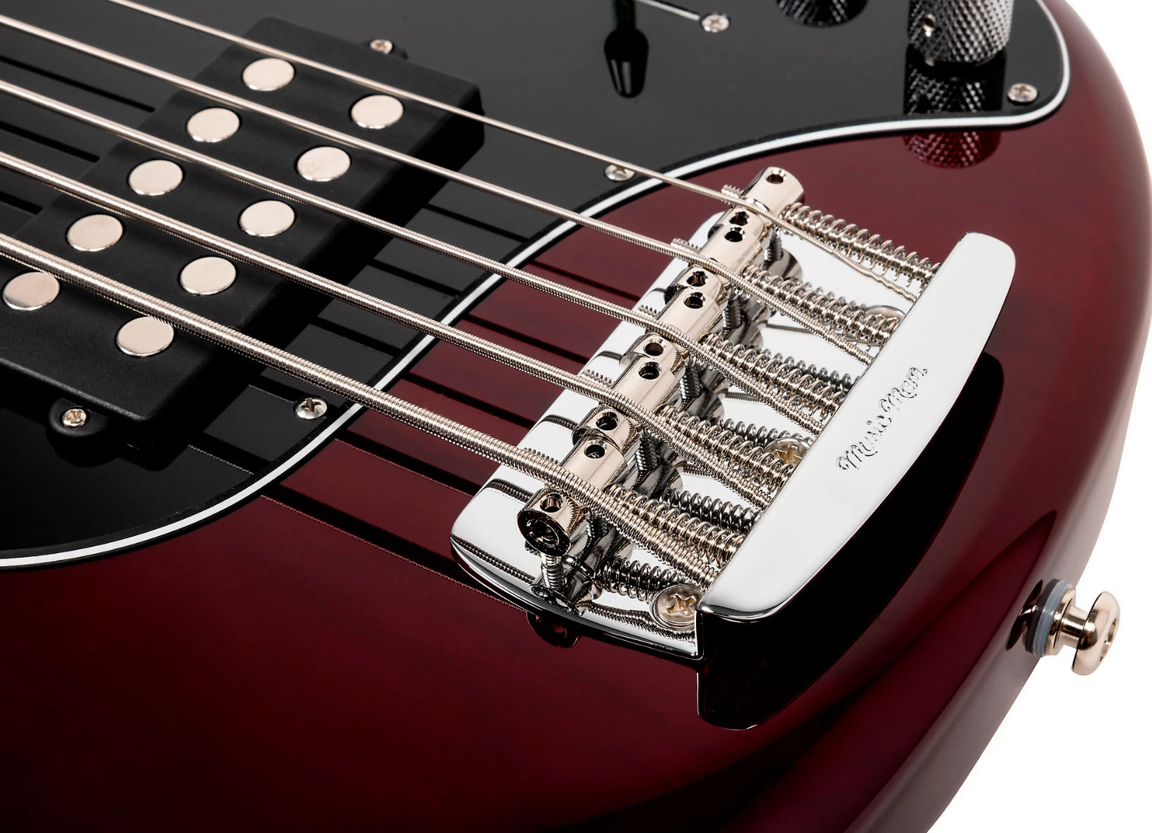 Music Man Stingray Special H 5c Active Mn +housse - Translucent Oxblood - Bajo eléctrico de cuerpo sólido - Variation 4