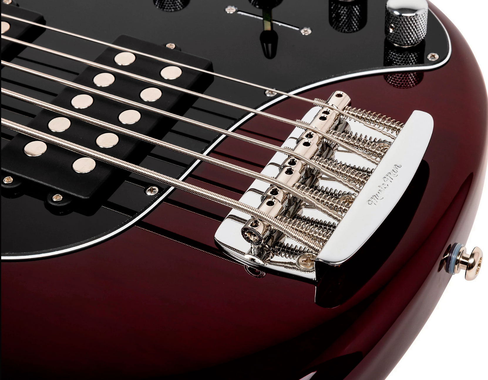 Music Man Stingray Special Hh 5c Active Mn +housse - Translucent Oxblood - Bajo eléctrico de cuerpo sólido - Variation 4