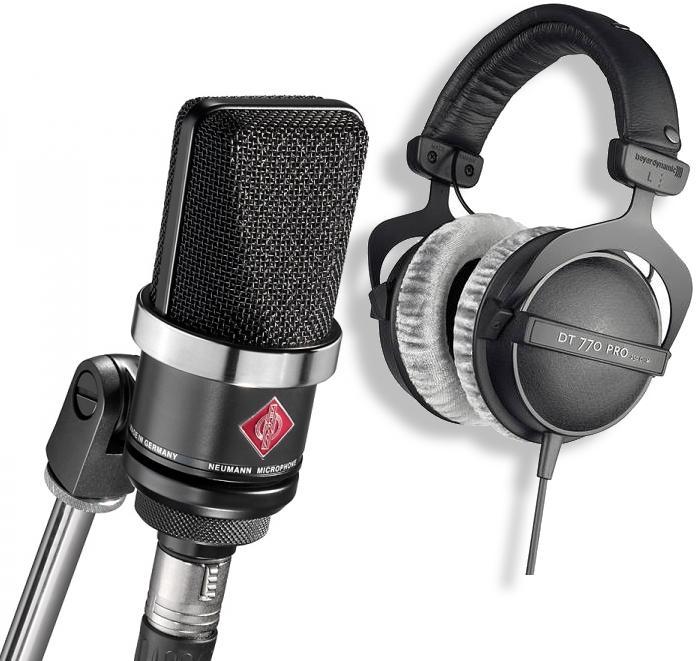 Pack de micrófonos con soporte Neumann TLM 102 BK + DT 770 PRO 80 OHMS