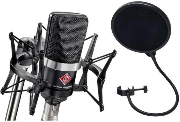 Pack de micrófonos con soporte Neumann TLM 102 BK Studio Set  + XM 5200 offert