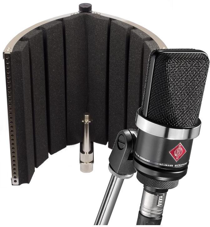 Pack de micrófonos con soporte Neumann TLM 102 BK + X-Screen
