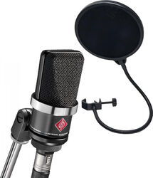 Pack de micrófonos con soporte Neumann TLM 102 BK  + Filtre Anti pop
