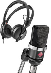 Pack de micrófonos con soporte Neumann TLM 102 BK  + HD 25