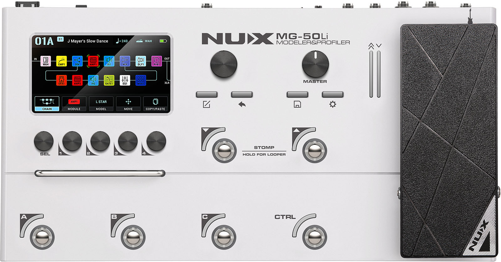 Nux Mg50 Li White Guitar & Bass - Pedalera multiefectos para guitarra eléctrica - Main picture