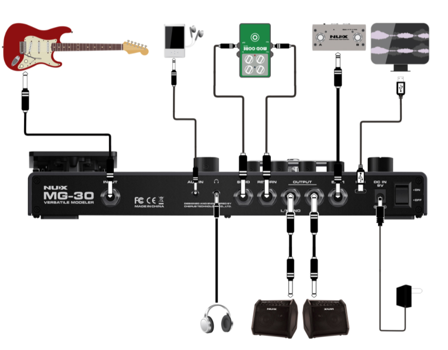 Nux Mg-30 Guitar & Bass Versatile Modeler - Simulacion de modelado de amplificador de guitarra - Variation 8