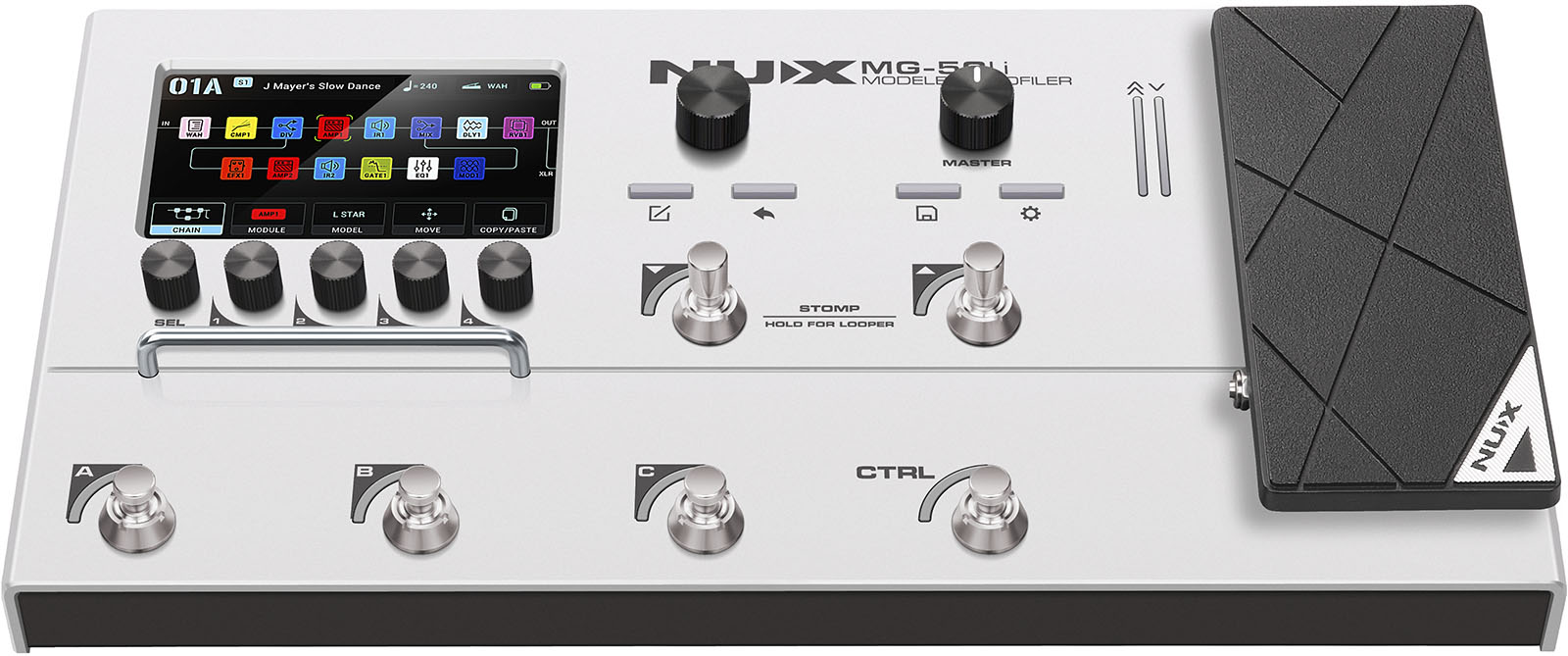 Nux Mg50 Li White Guitar & Bass - Pedalera multiefectos para guitarra eléctrica - Variation 3
