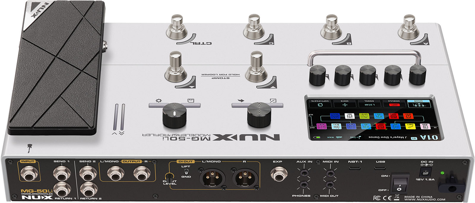 Nux Mg50 Li White Guitar & Bass - Pedalera multiefectos para guitarra eléctrica - Variation 4