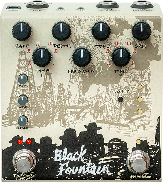 Old Blood Noise Black Fountain Stereo Cream - Pedal de reverb / delay / eco - Main picture