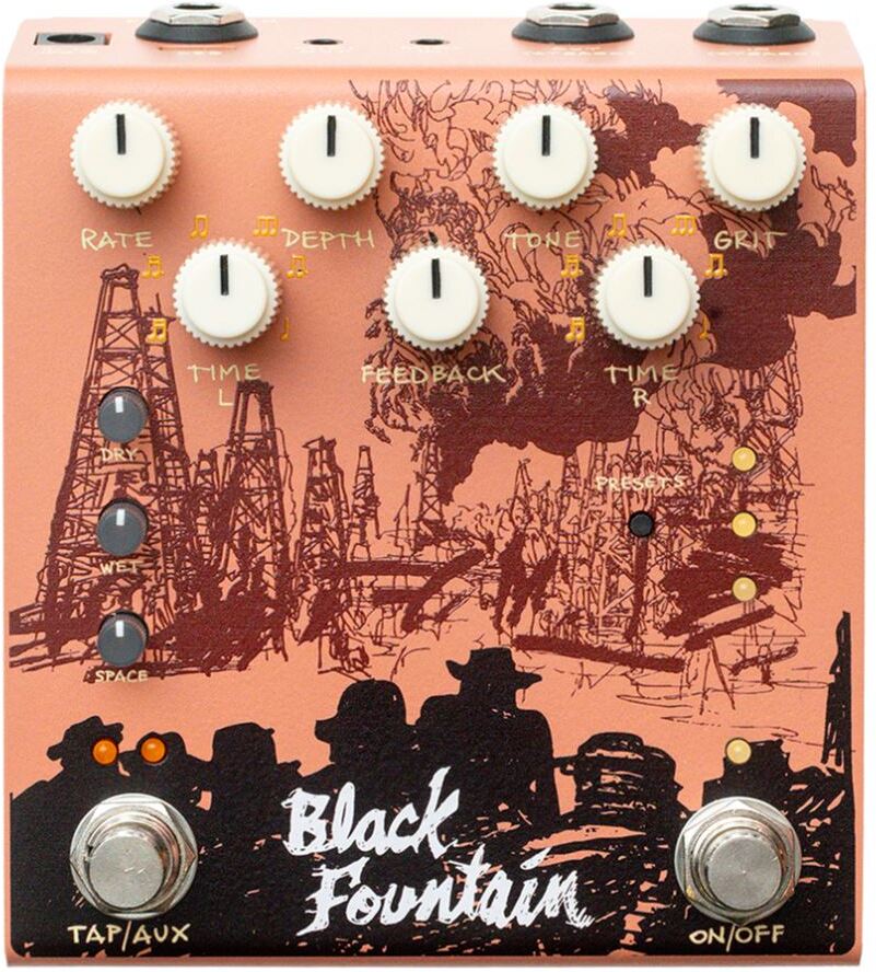 Old Blood Noise Black Fountain Stereo Terracotta - Pedal de reverb / delay / eco - Main picture