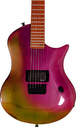 Guitarra eléctrica de corte único. Omera guitars Lesly - Petrol chameleon