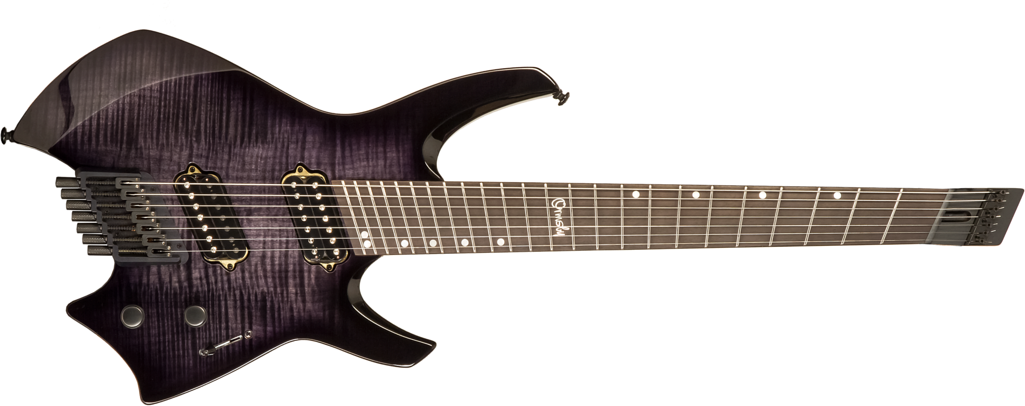 Ormsby Goliath Headless Gtr Run 17 7c Multiscale 2h Ht Eb - Dahlia Black - Multi-Scale Guitar - Main picture