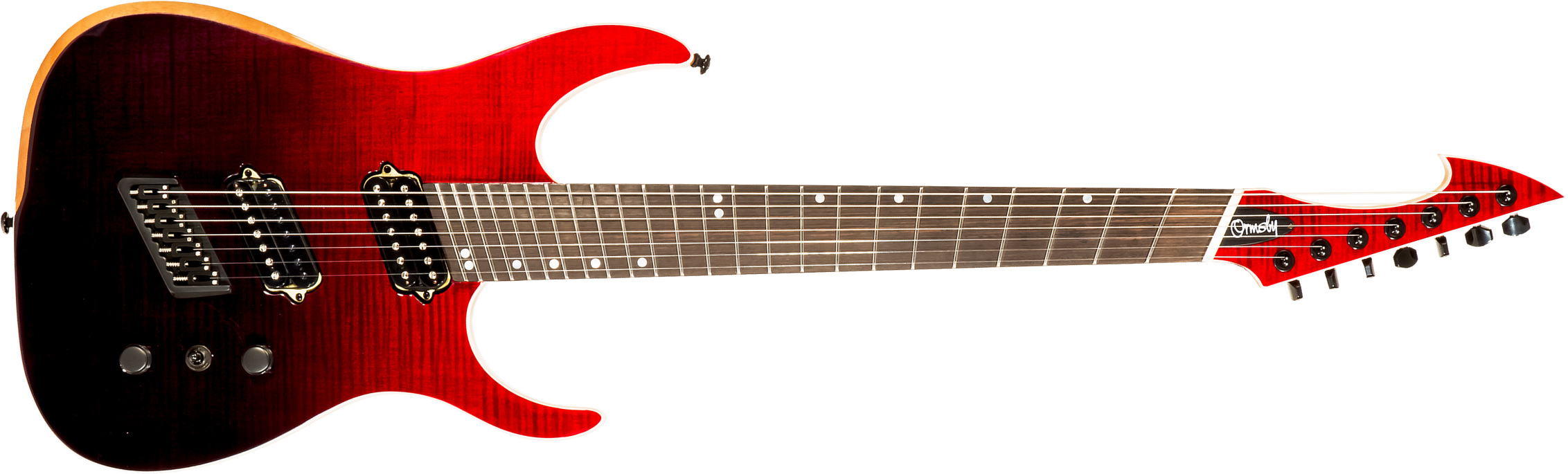 Ormsby Hype Gtr 7c Ltd Run 16 Multiscale 2h Ht Eb #gtr07630 - Blood Bath - Multi-Scale Guitar - Main picture