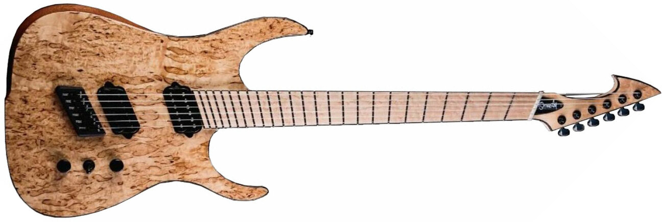 Ormsby Hype Gtr Elite 2 6c Multiscale 2h Ht Eb - Karelian Birch Natural - Multi-Scale Guitar - Main picture