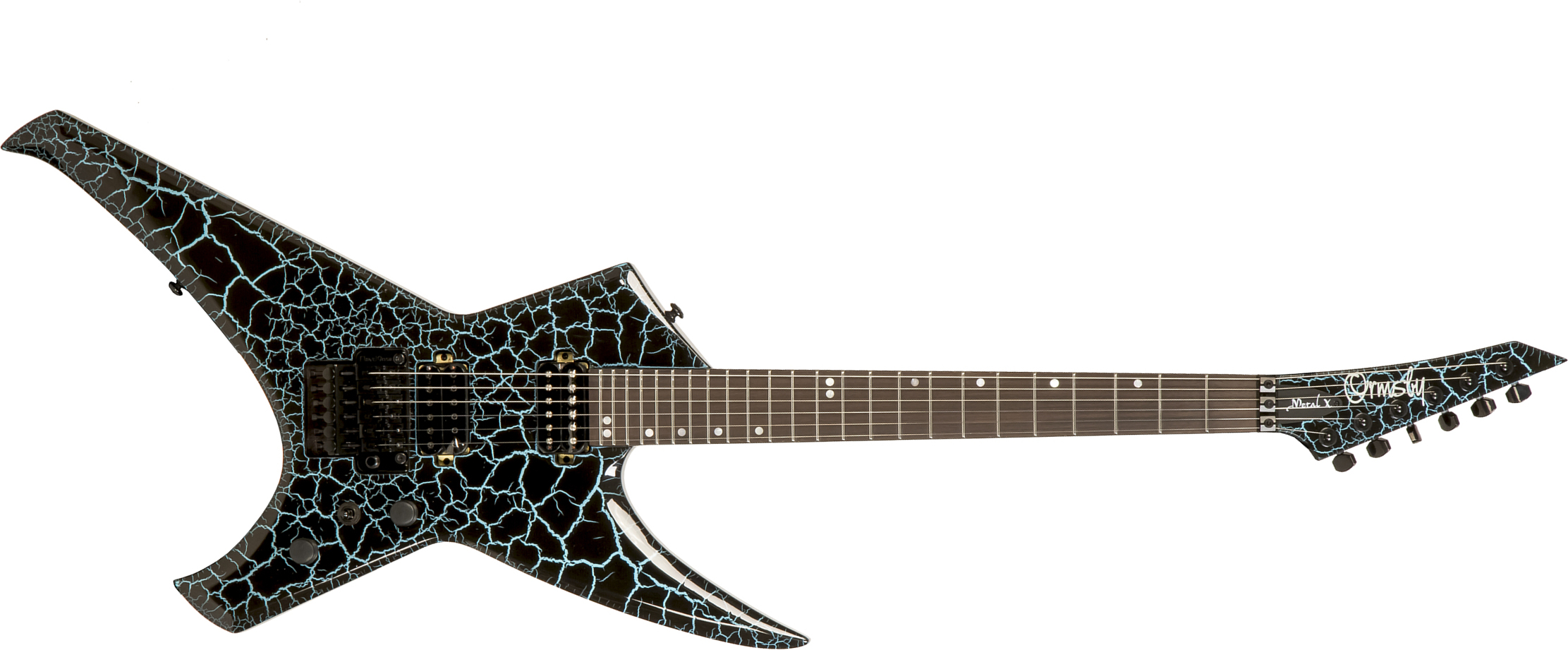 Ormsby Metal X 6 Hh Fr Eb - Azure Crackle - Guitarra electrica metalica - Main picture