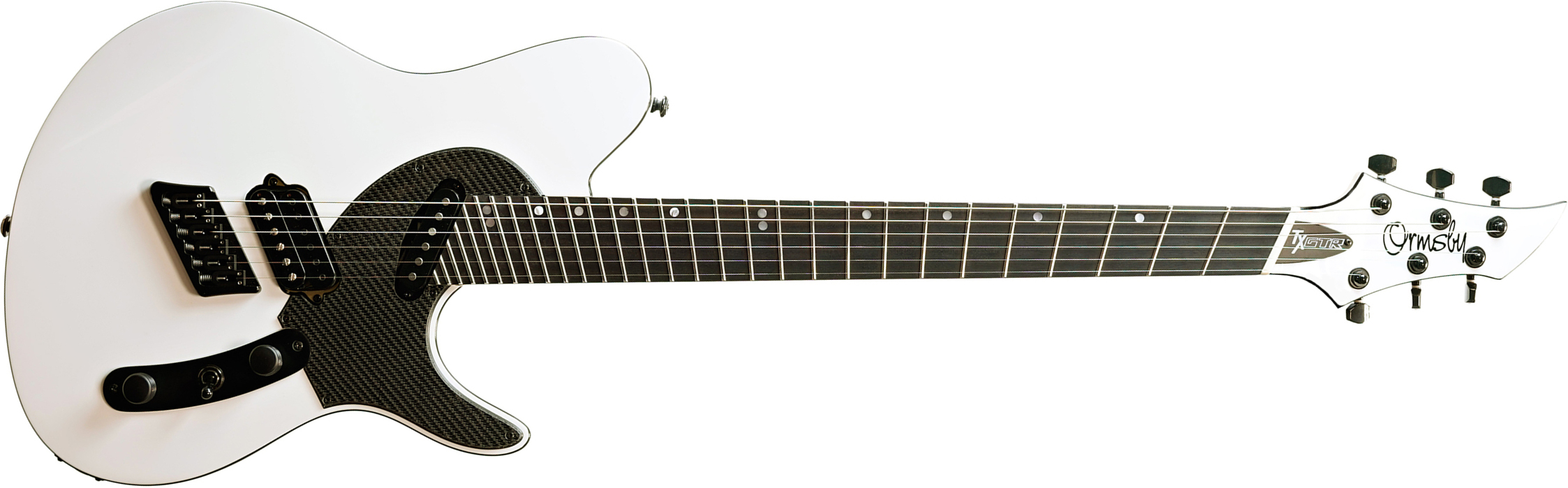 Ormsby Tx Gtr Carbon 6c Multiscale Hs Ht Eb - Ermine White - Guitarra eléctrica con forma de tel - Main picture