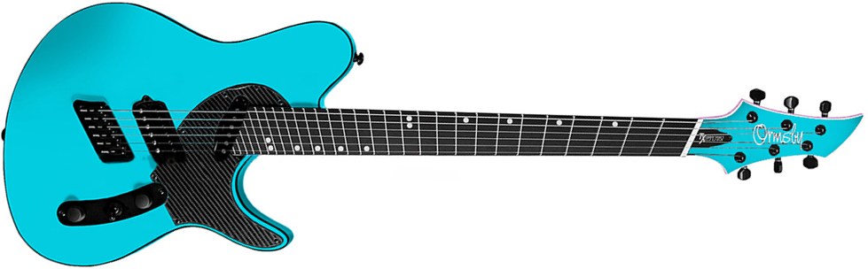 Ormsby Tx Gtr Carbon 6c Multiscale Hs Ht Eb - Azure Blue - Guitarra eléctrica con forma de tel - Main picture