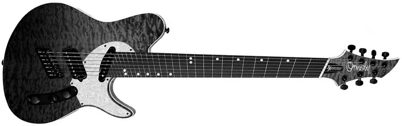 Ormsby Tx Gtr Exotic 7c Multiscale Hs Ht Eb - Dahlia Black - Multi-Scale Guitar - Main picture