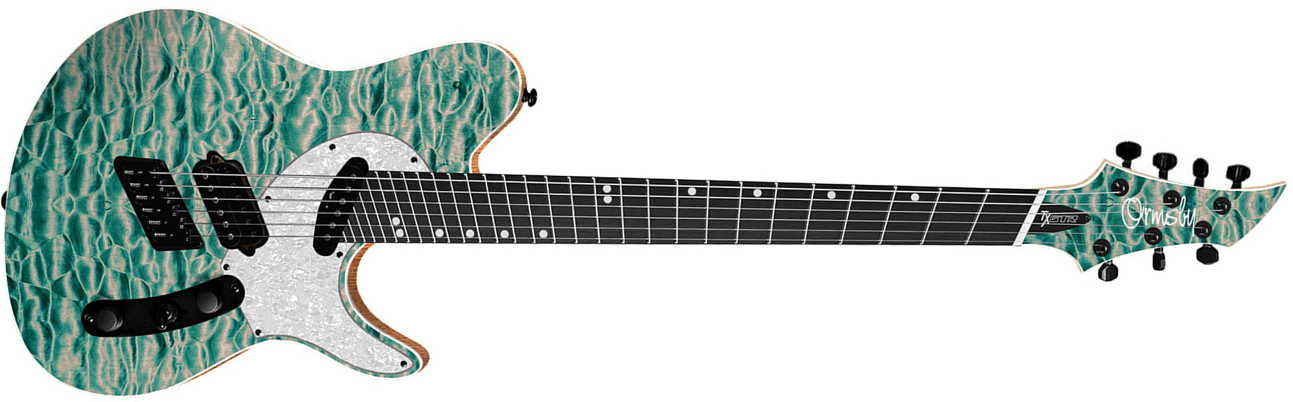 Ormsby Tx Gtr Exotic 7c Multiscale Hs Ht Eb - Denim - Multi-Scale Guitar - Main picture