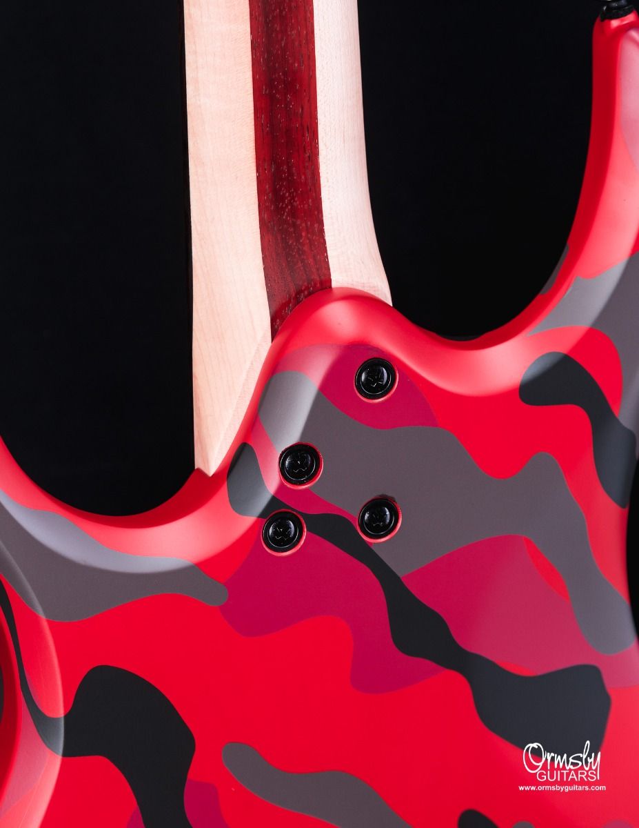 Ormsby Dino Cazares Dc Gtr 7c Signature Baritone H Seymour Duncan Ht Eb - Red Camo - Guitarra eléctrica de 7 cuerdas - Variation 3