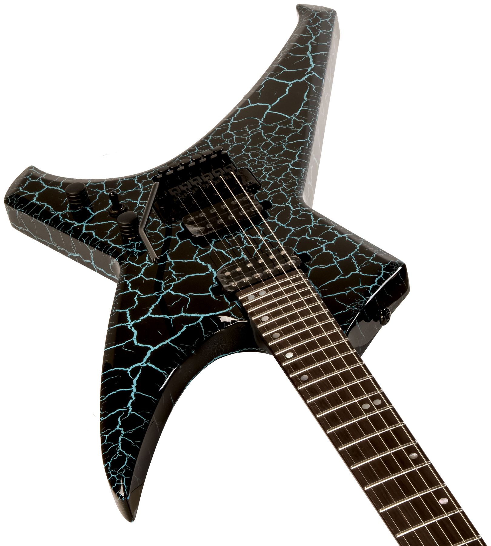 Ormsby Metal X 6 Hh Fr Eb - Azure Crackle - Guitarra electrica metalica - Variation 2