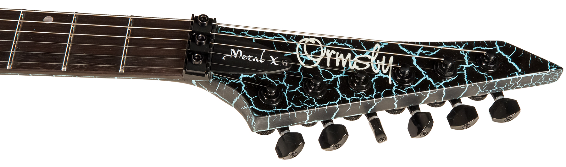 Ormsby Metal X 6 Hh Fr Eb - Azure Crackle - Guitarra electrica metalica - Variation 4