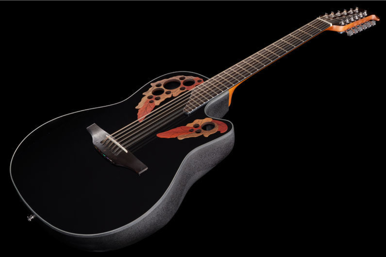 Ovation Ce4412-5 Celebrity Elite 12c Mid Cutaway - Black - Guitarra electro acustica - Variation 1
