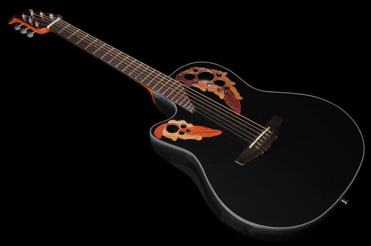 Ovation Ce44l-5 Celebrity Elite Gaucher Mid Depth Cw Epicea Lyrachord Ova - Black - Guitarra electro acustica - Variation 1