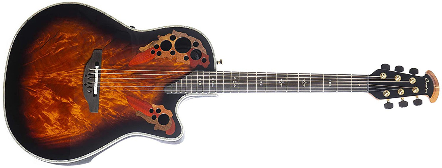 Ovation C2078axp-af Okoume Feather Elite Plus Deep Contour Depth Cw Epicea/okoume Lyrachord Eb - Sunburst - Guitarra electro acustica - Main picture