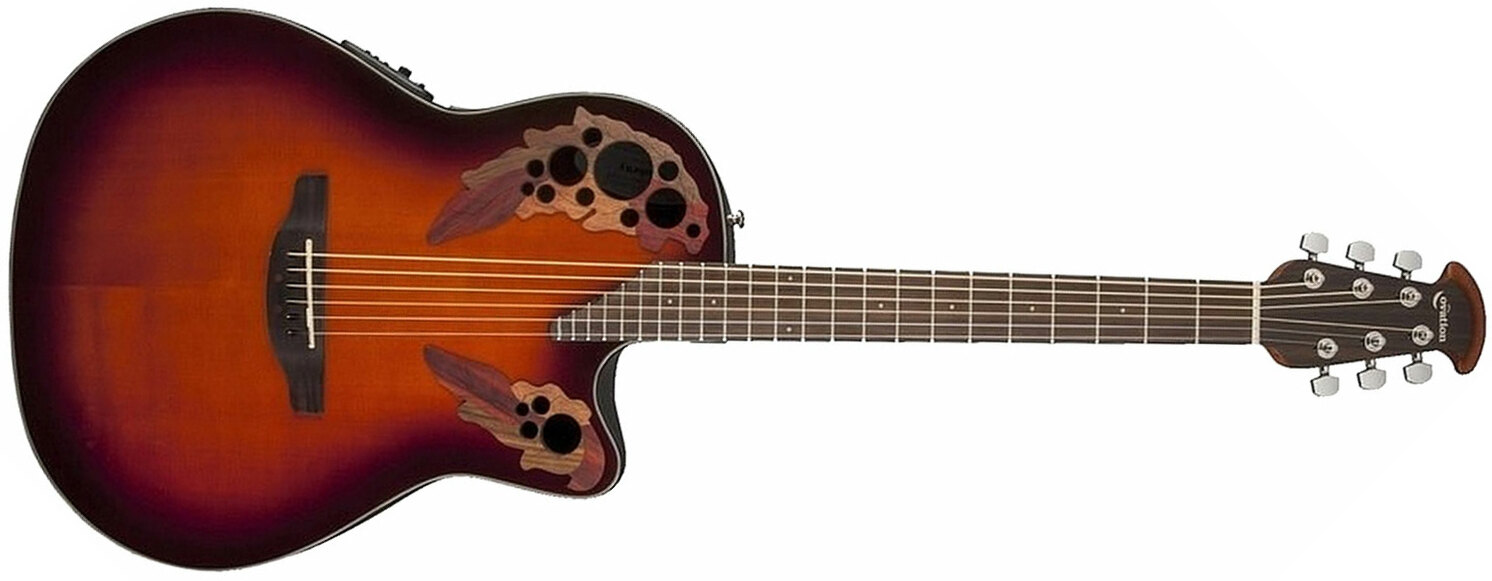 Ovation Ce44-1 Celebrity Elite Mid Depth Cw Epicea Lyrachord Rw - 2-color Sunburst - Guitarra electro acustica - Main picture