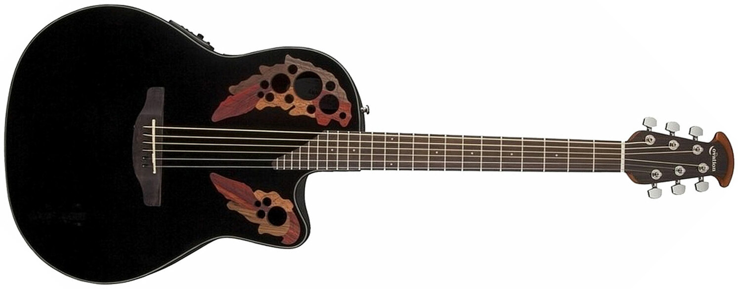 Ovation Ce44-5 Celebrity Elite Mid Cutaway Noir - Black - Guitarra electro acustica - Main picture