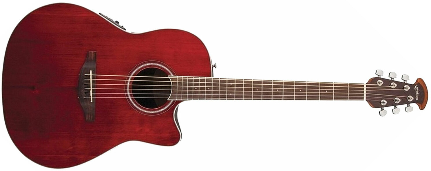 Ovation Cs24-rr Celebrity Standard Mid Depth Cw Epicea Lyrachord Rw - Ruby Red - Guitarra electro acustica - Main picture