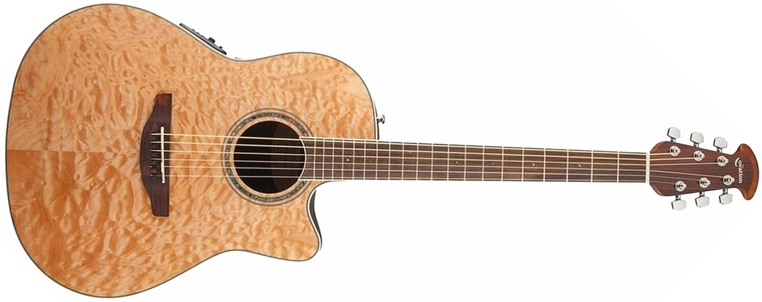 Ovation Cs24p-4q Celebrity Standard Plus Mid Depth Cw Erable Lyrachord Rw - Natural - Guitarra electro acustica - Main picture