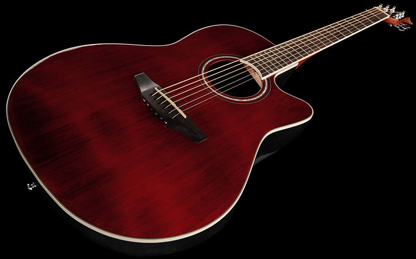 Ovation Cs24-rr Celebrity Standard Mid Depth Cw Epicea Lyrachord Rw - Ruby Red - Guitarra electro acustica - Variation 2