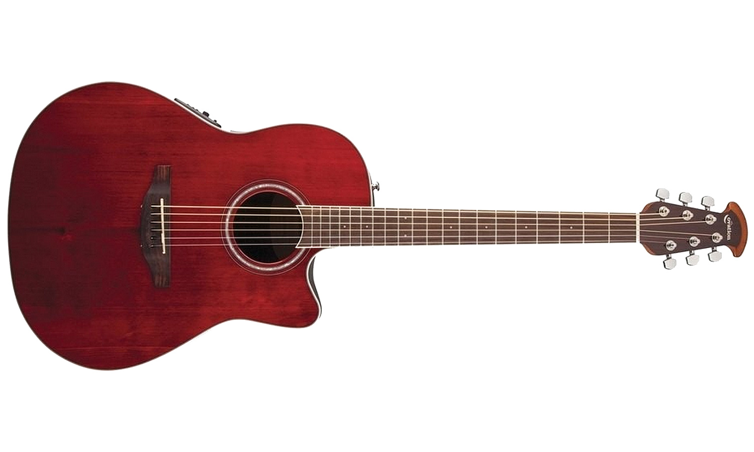 Ovation Cs24-rr Celebrity Standard Mid Depth Cw Epicea Lyrachord Rw - Ruby Red - Guitarra electro acustica - Variation 1