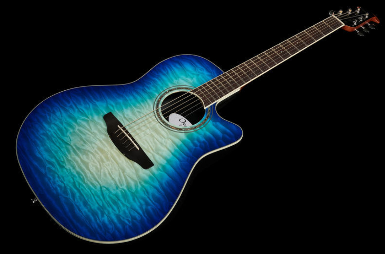 Ovation Cs28p-rg Celebrity Tradition Super Shallow Depth Cw Erable Lyrachord Ova - Caribbean Blue - Guitarra electro acustica - Variation 1