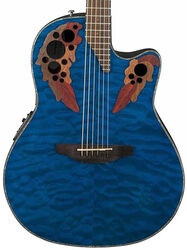Guitarra folk Ovation CE44P-8TQ-G Celebrity Elite Plus - Trans blue