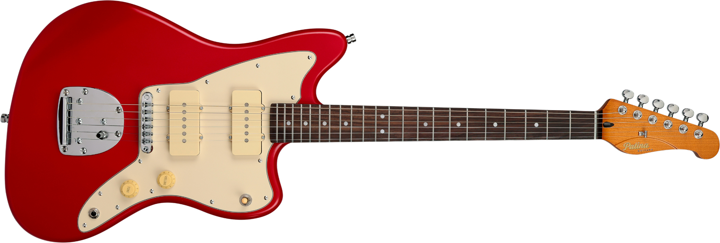 Patina Guitars Pj3 Car 2s Trem Rw - Candy Apple Red - Guitarra electrica retro rock - Main picture