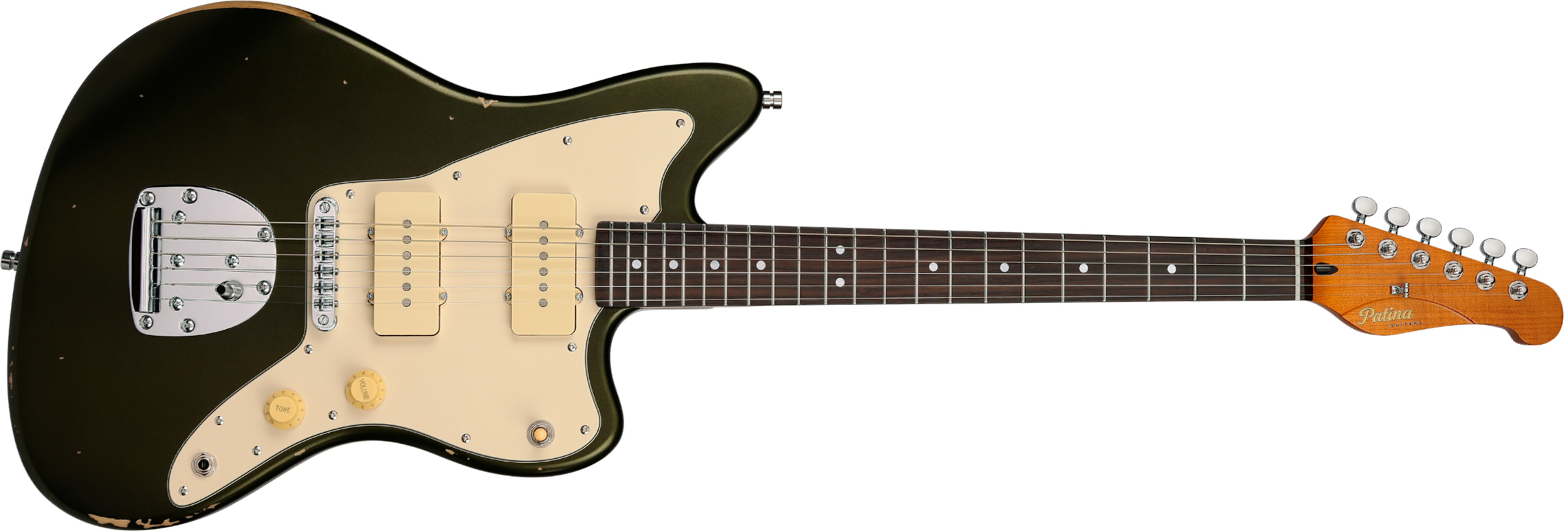 Patina Guitars Pj6 Sgr R 2s Trem Rw - Sherwood Green Relic - Guitarra electrica retro rock - Main picture